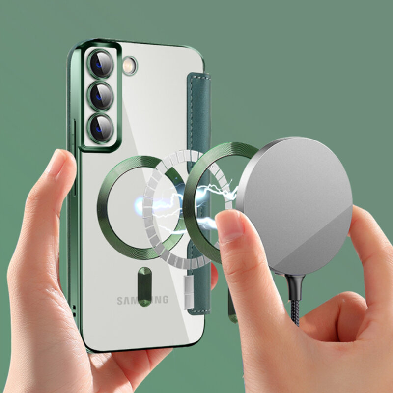 Husa Samsung Galaxy S22 Plus 5G Techsuit SmartMag Book Case, verde