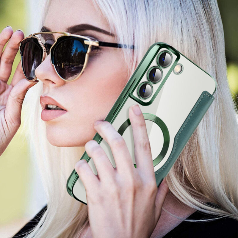 Husa Samsung Galaxy S22 Plus 5G Techsuit SmartMag Book Case, verde