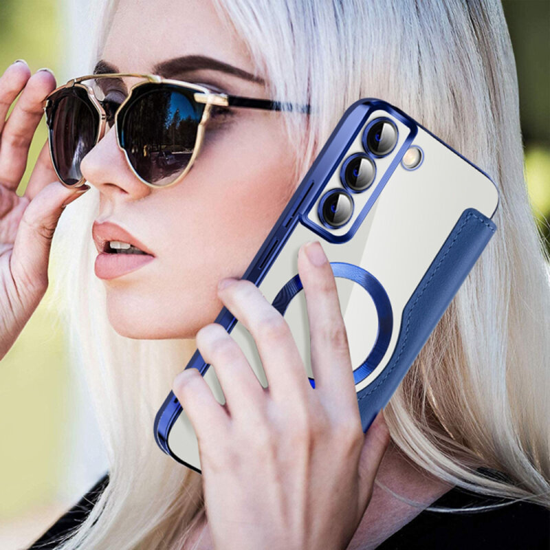 Husa Samsung Galaxy S22 Plus 5G Techsuit SmartMag Book Case, albastru