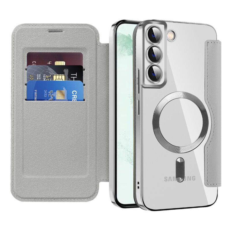 Husa Samsung Galaxy S22 Plus 5G Techsuit SmartMag Book Case, gri