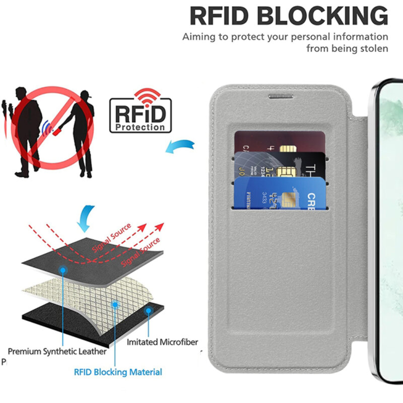 Husa Samsung Galaxy S22 Plus 5G Techsuit SmartMag Book Case, gri