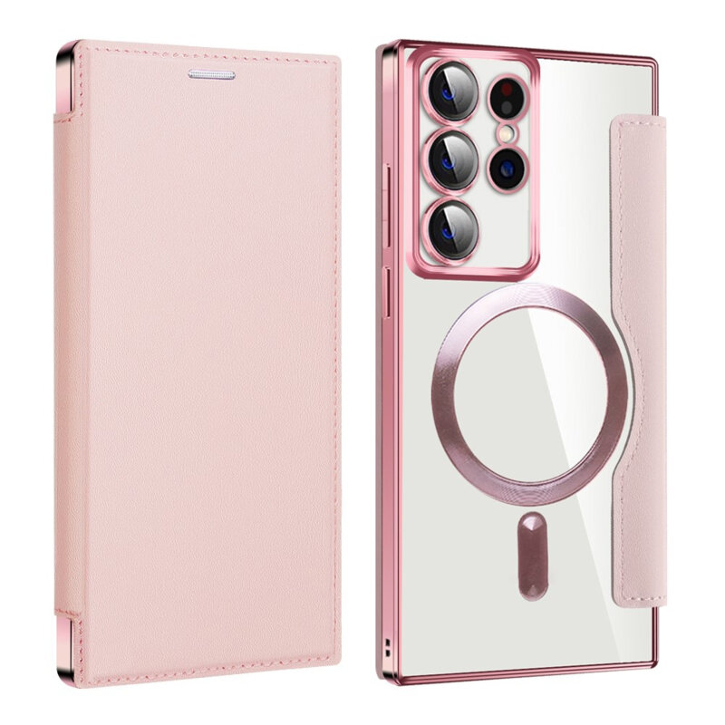 Husa Samsung Galaxy S22 Ultra 5G Techsuit SmartMag Book Case, roz