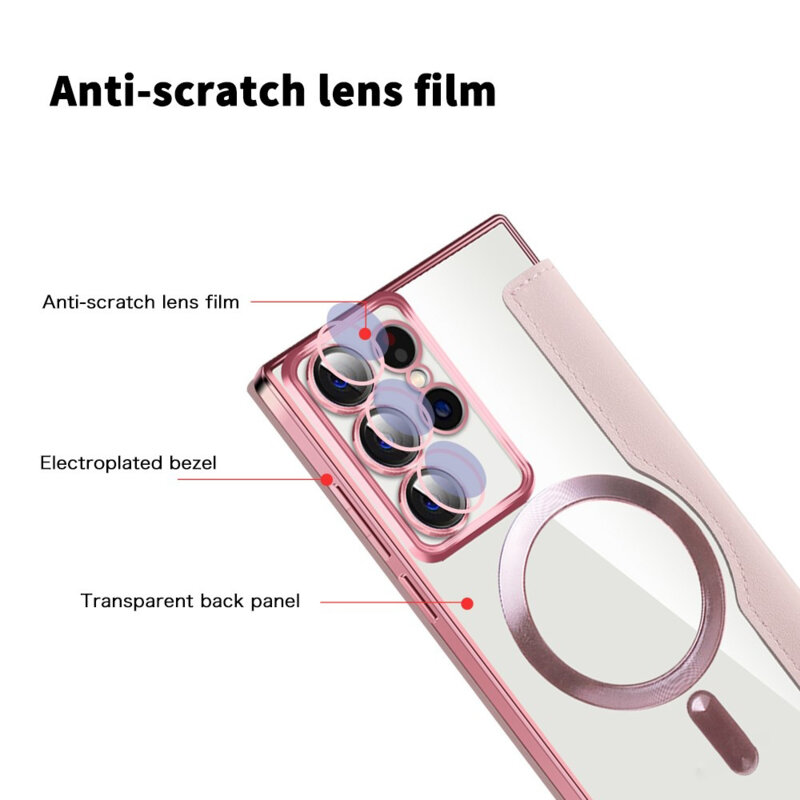Husa Samsung Galaxy S22 Ultra 5G Techsuit SmartMag Book Case, roz