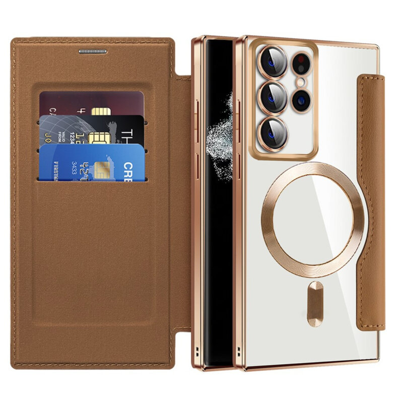Husa Samsung Galaxy S22 Ultra 5G Techsuit SmartMag Book Case, maro