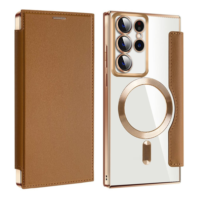 Husa Samsung Galaxy S22 Ultra 5G Techsuit SmartMag Book Case, maro
