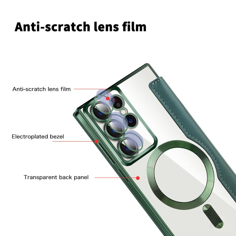 Husa Samsung Galaxy S22 Ultra 5G Techsuit SmartMag Book Case, verde