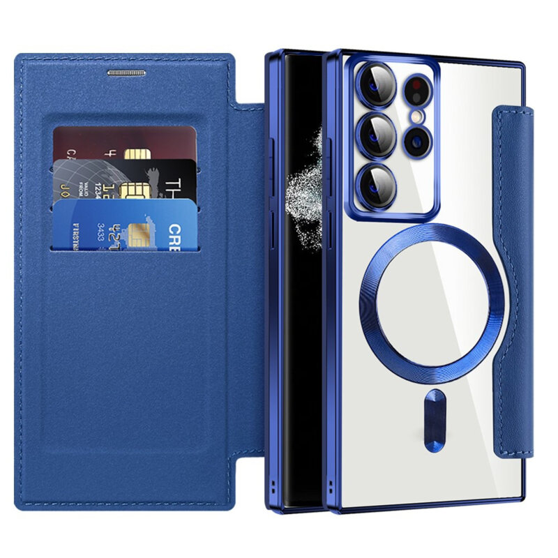 Husa Samsung Galaxy S22 Ultra 5G Techsuit SmartMag Book Case, albastru
