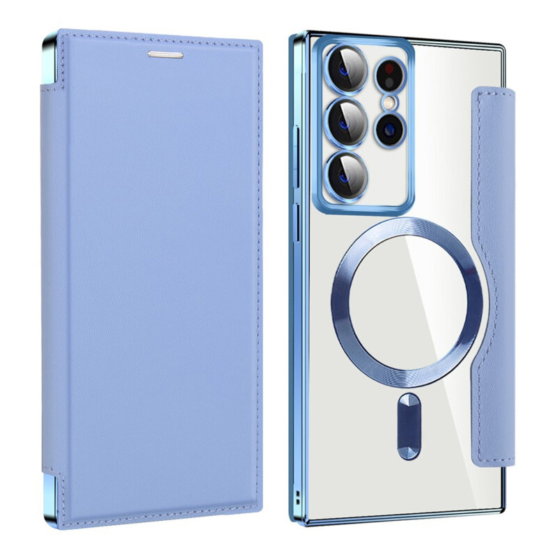 Husa Samsung Galaxy S22 Ultra 5G Techsuit SmartMag Book Case, bleu
