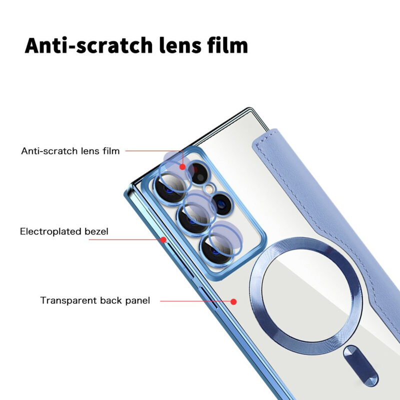 Husa Samsung Galaxy S22 Ultra 5G Techsuit SmartMag Book Case, bleu