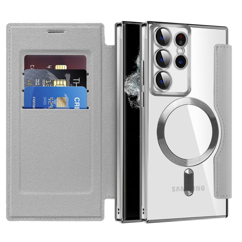Husa Samsung Galaxy S22 Ultra 5G Techsuit SmartMag Book Case, gri