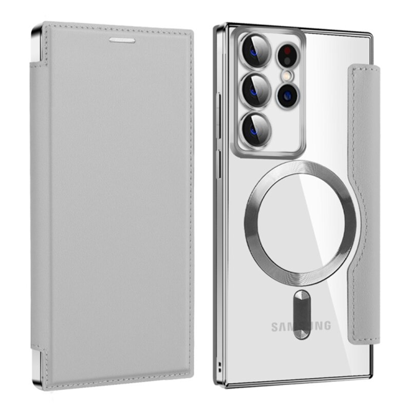Husa Samsung Galaxy S22 Ultra 5G Techsuit SmartMag Book Case, gri