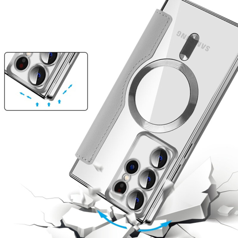 Husa Samsung Galaxy S22 Ultra 5G Techsuit SmartMag Book Case, gri