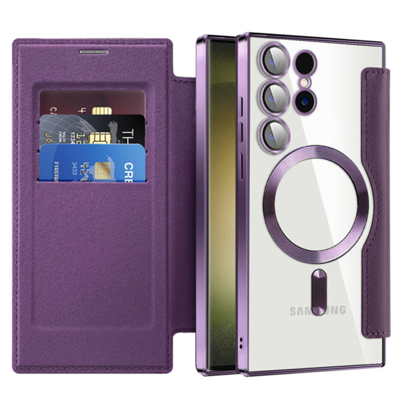 Husa Samsung Galaxy S23 Ultra Techsuit SmartMag Book Case, mov