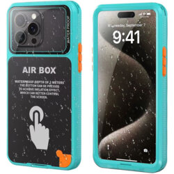 Husa impermeabila iPhone 15 Pro Max ShellBox AirBox Waterproof IP68, albastru