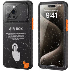Husa impermeabila iPhone 15 Plus ShellBox AirBox Waterproof IP68, negru