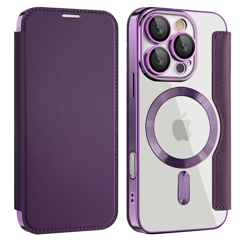 Husa iPhone 16 Pro Max Techsuit SmartMag Book Case, mov