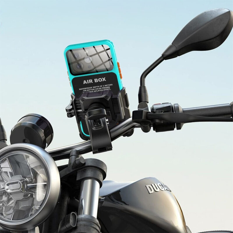 Husa impermeabila iPhone 13 Pro Max ShellBox AirBox Waterproof IP68, albastru