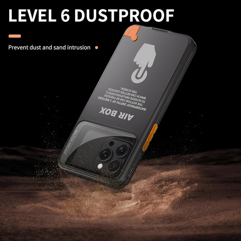 Husa impermeabila iPhone 16 Plus ShellBox AirBox Waterproof IP68, negru