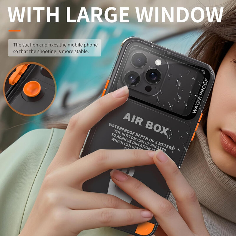 Husa impermeabila iPhone 16 Plus ShellBox AirBox Waterproof IP68, negru