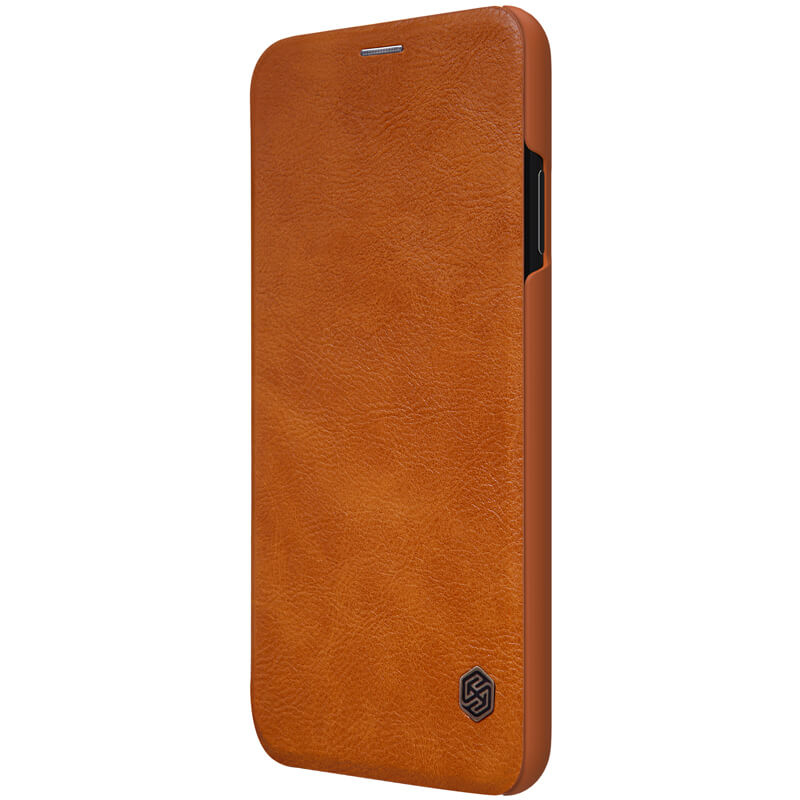 Husa iPhone XS Max Nillkin QIN Leather, maro