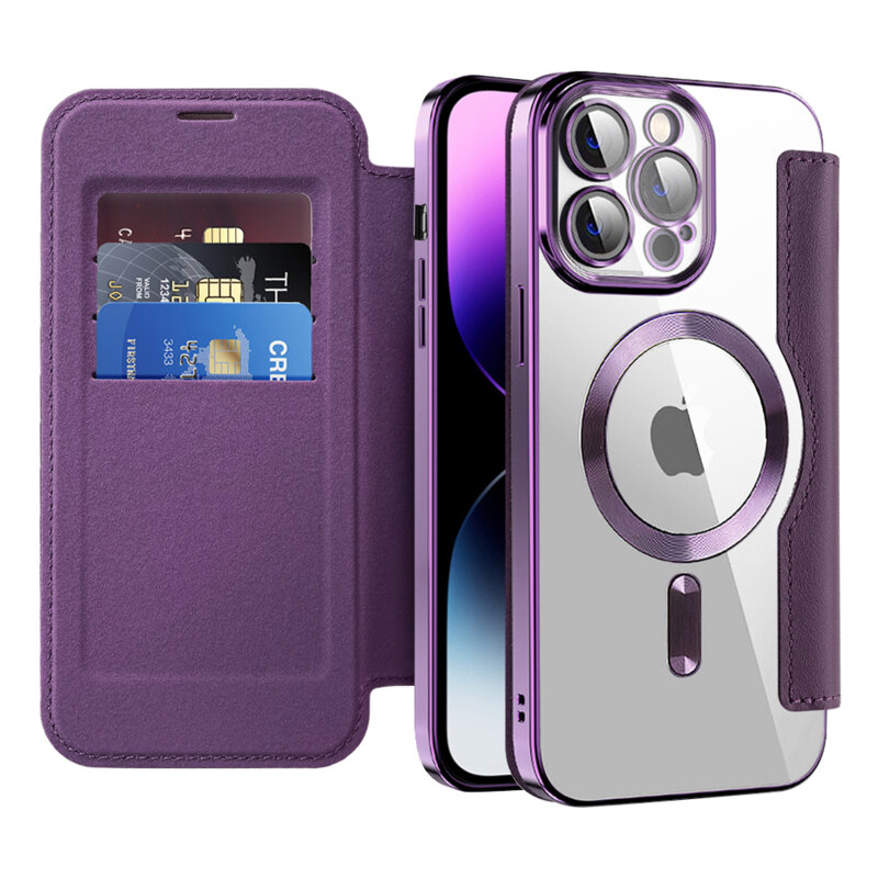 Husa iPhone 14 Pro Max Techsuit SmartMag Book Case, mov