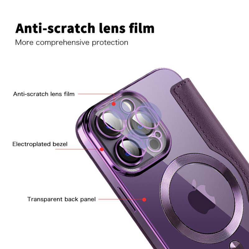 Husa iPhone 14 Pro Max Techsuit SmartMag Book Case, mov
