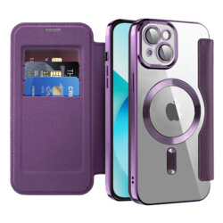 Husa iPhone 13 Techsuit SmartMag Book Case, mov