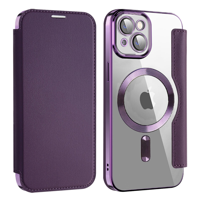 Husa iPhone 13 Techsuit SmartMag Book Case, mov