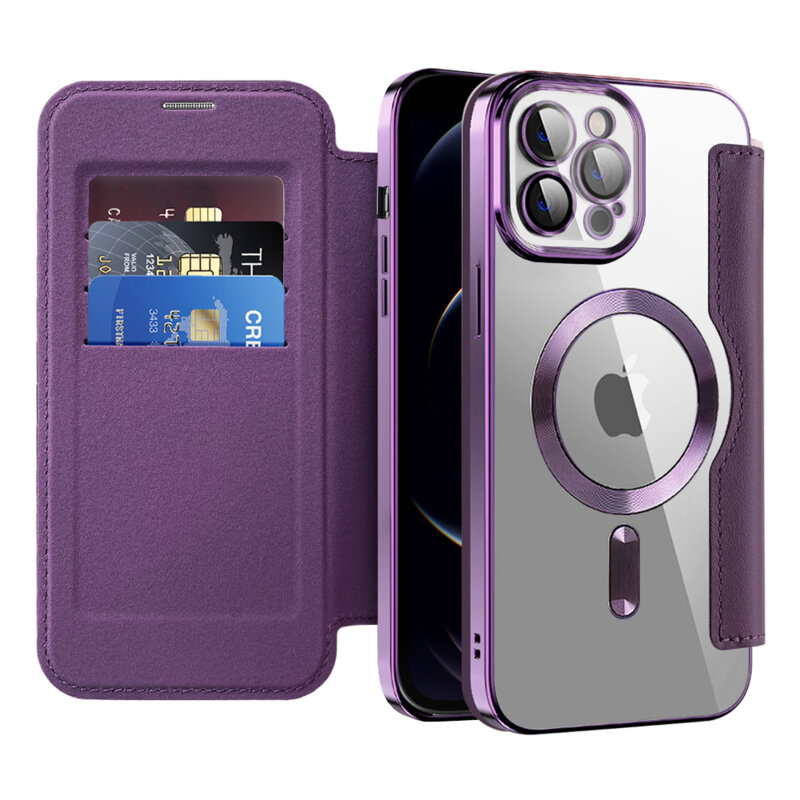 Husa iPhone 12 Pro Max Techsuit SmartMag Book Case, mov