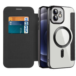 Husa iPhone 12 Techsuit SmartMag Book Case, negru