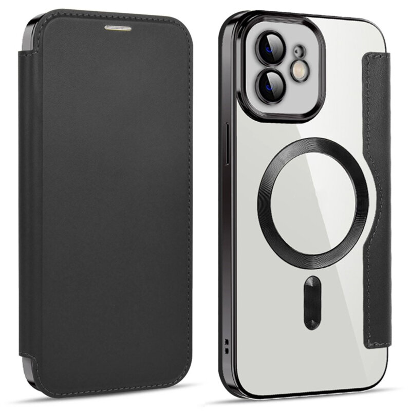 Husa iPhone 12 Techsuit SmartMag Book Case, negru