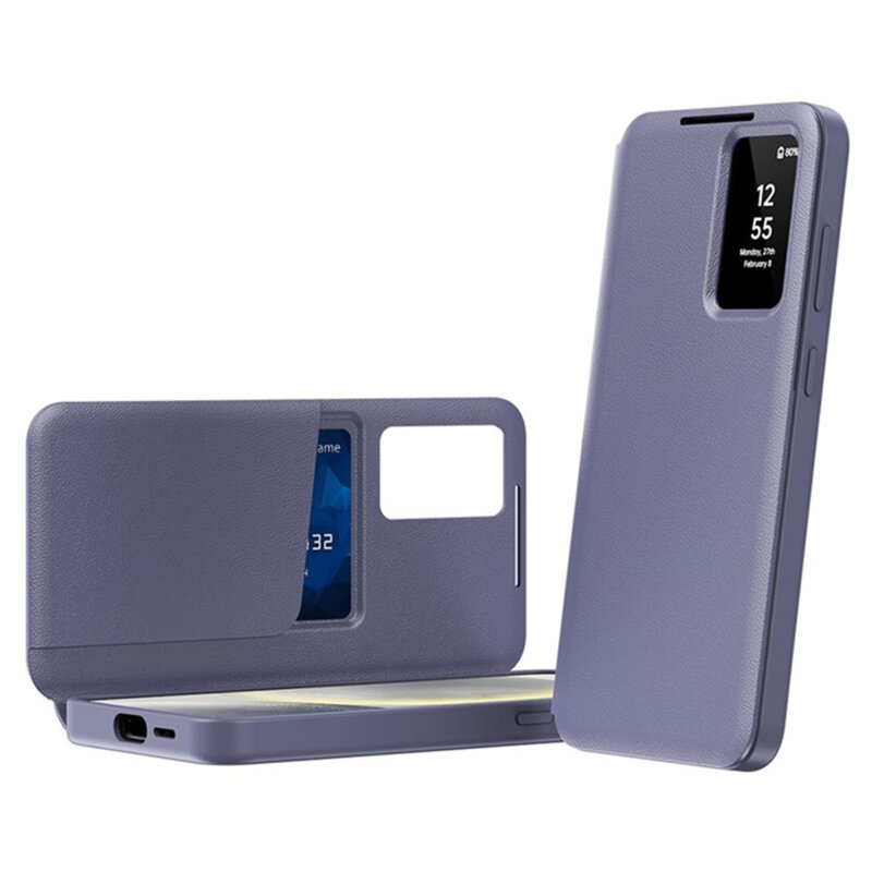 Husa tip carte Samsung Galaxy S25 Ultra SmartView Series, mov
