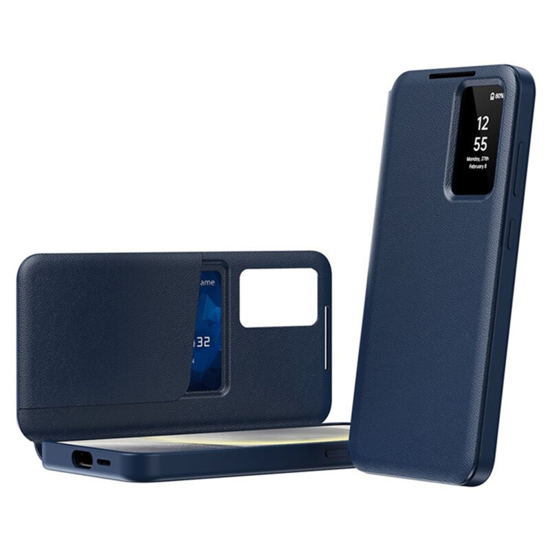 Husa tip carte Samsung Galaxy S25 Ultra SmartView Series, albastru