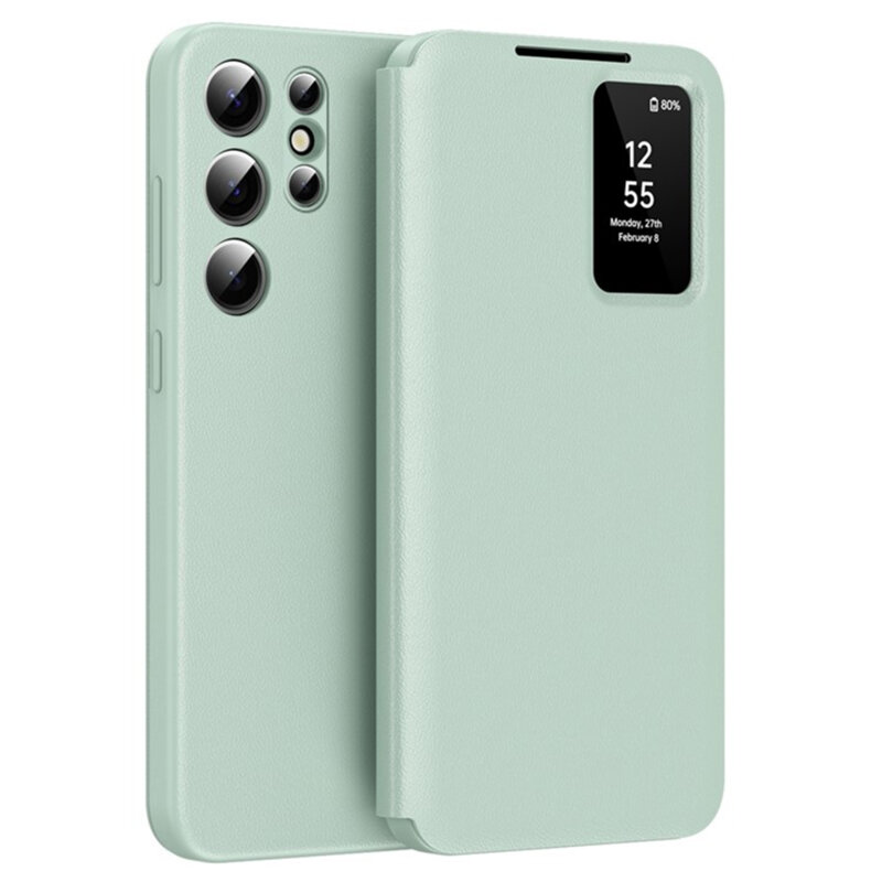 Husa tip carte Samsung Galaxy S25 Ultra SmartView Series, verde