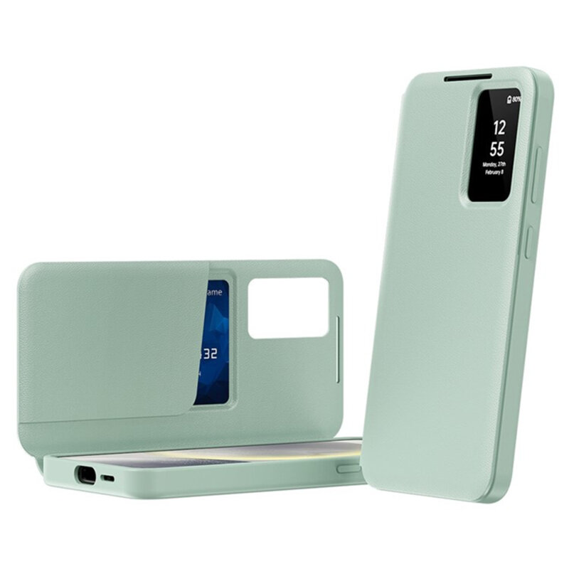 Husa tip carte Samsung Galaxy S25 Ultra SmartView Series, verde
