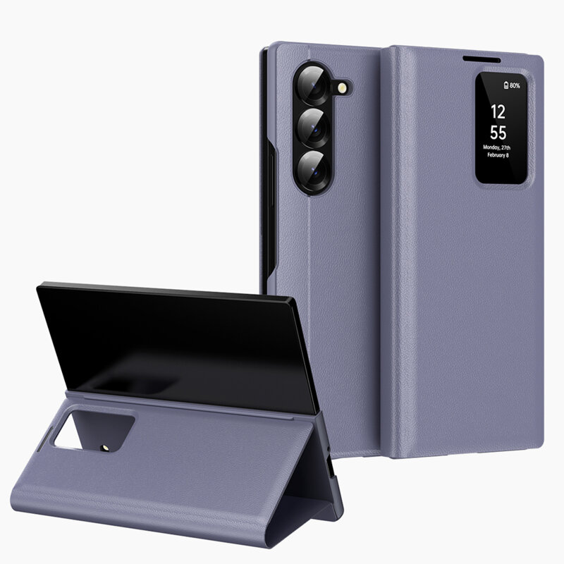 Husa tip carte Samsung Galaxy Z Fold6 SmartView Series, mov