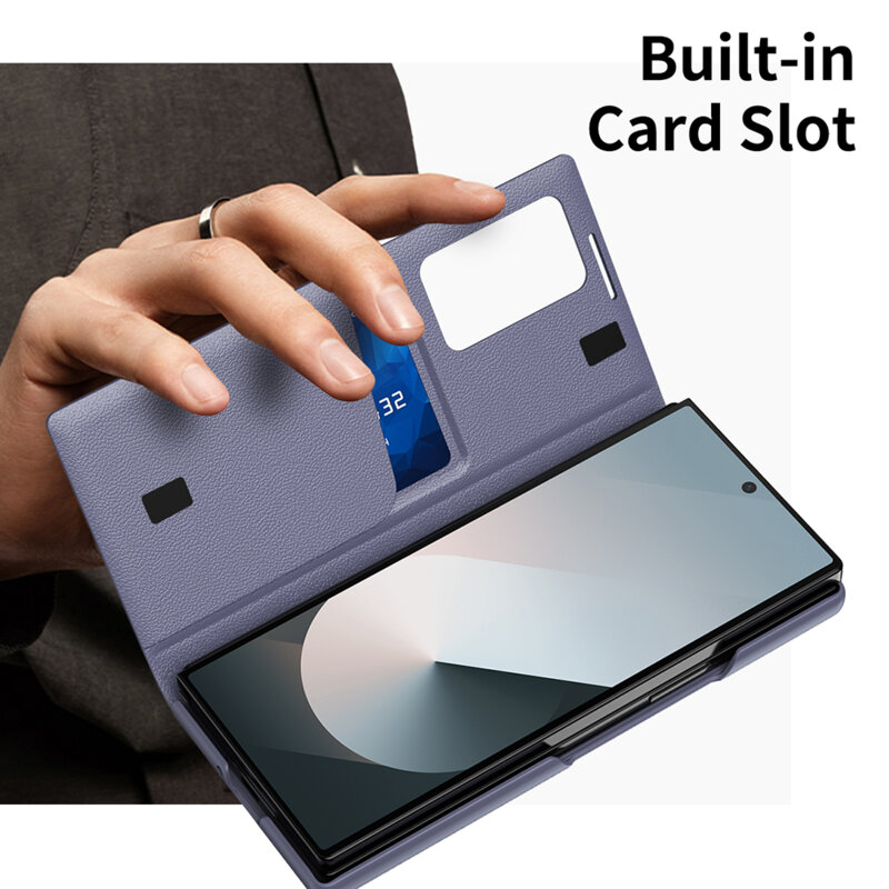 Husa tip carte Samsung Galaxy Z Fold6 SmartView Series, mov