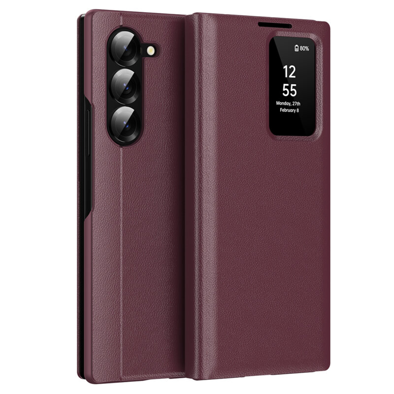 Husa tip carte Samsung Galaxy Z Fold6 SmartView Series, rosu