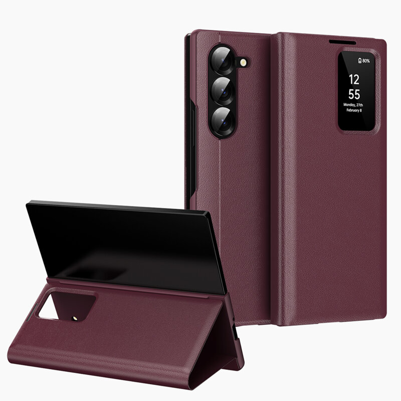 Husa tip carte Samsung Galaxy Z Fold6 SmartView Series, rosu
