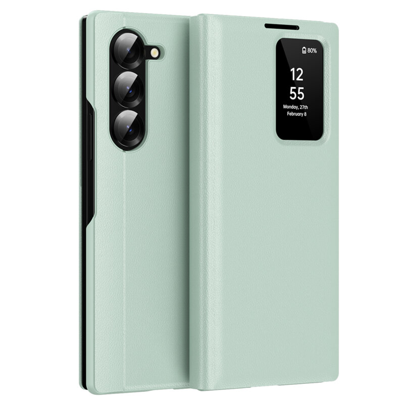 Husa tip carte Samsung Galaxy Z Fold6 SmartView Series, verde