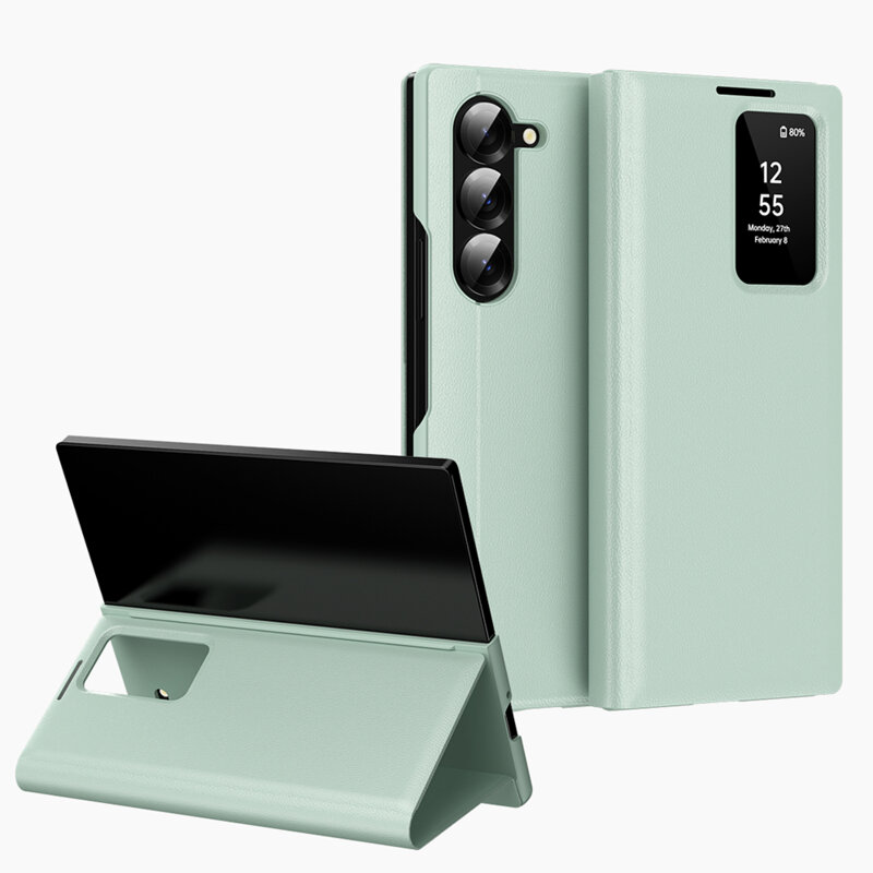 Husa tip carte Samsung Galaxy Z Fold6 SmartView Series, verde