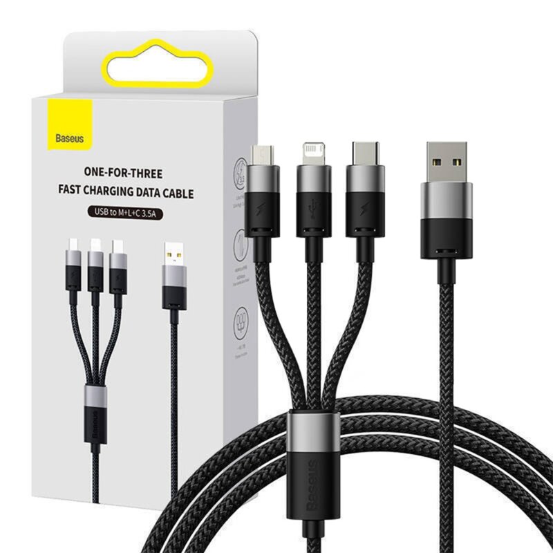 Cablu de date 3in1, 100W, 1.5m Baseus, alb, P10319900111-01