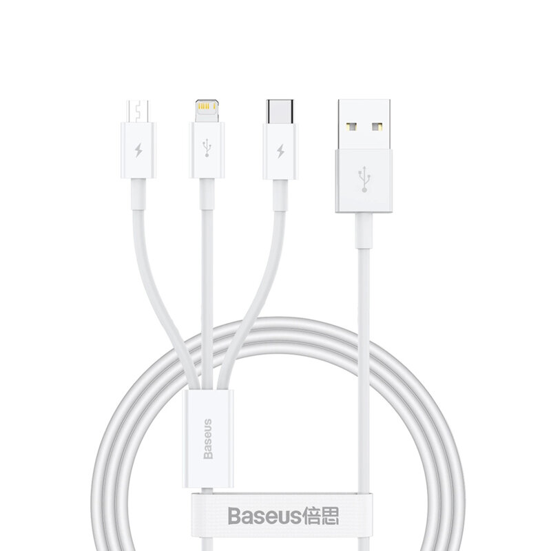 Cablu tip C, iPhone, Micro-USB, Baseus, 1m, P10320105221-00