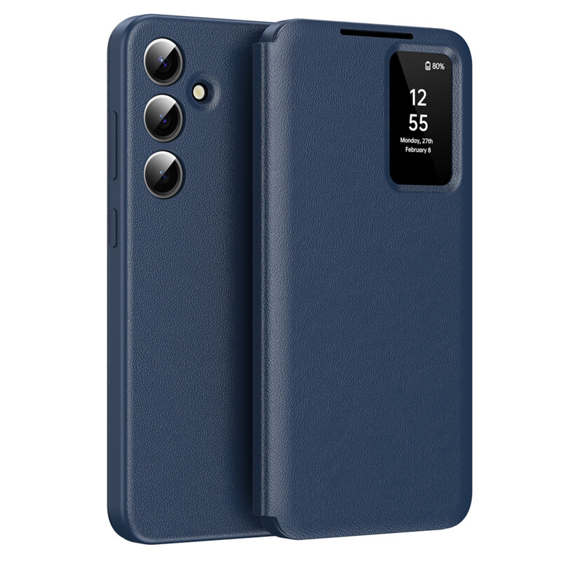 Husa tip carte Samsung Galaxy A55 5G SmartView Series, albastru