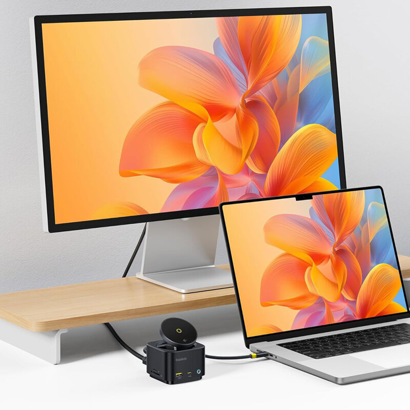 Hub USB 7in1, incarcare wireless Qi2 Baseus, B00072900121-00