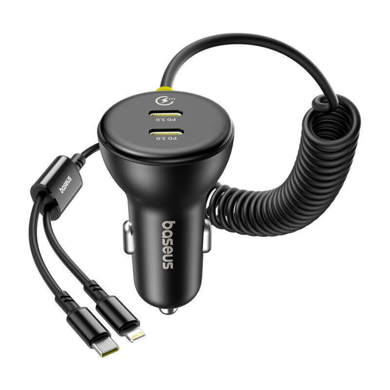 Incarcator auto + cablu 60W RGB Baseus, 1.4m, C00035902121-00