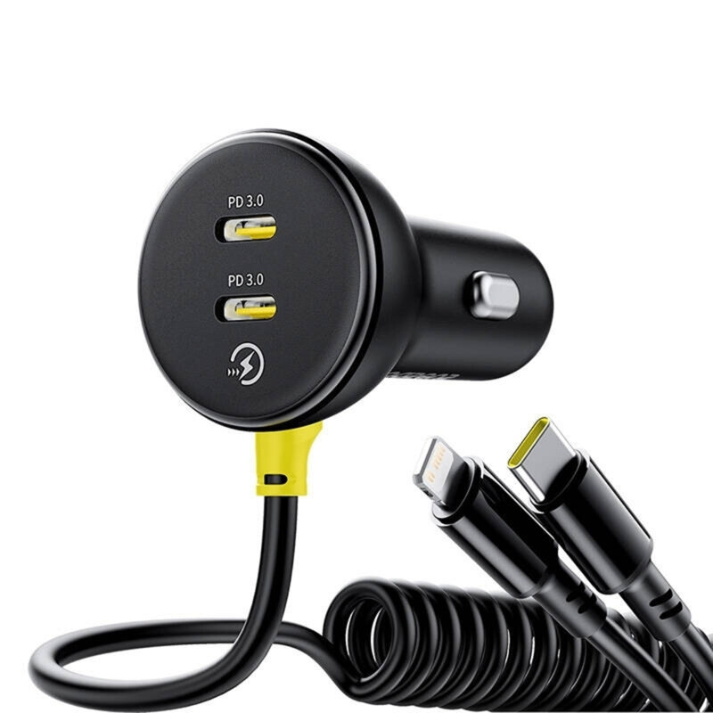 Incarcator auto + cablu 60W RGB Baseus, 1.4m, C00035902121-00
