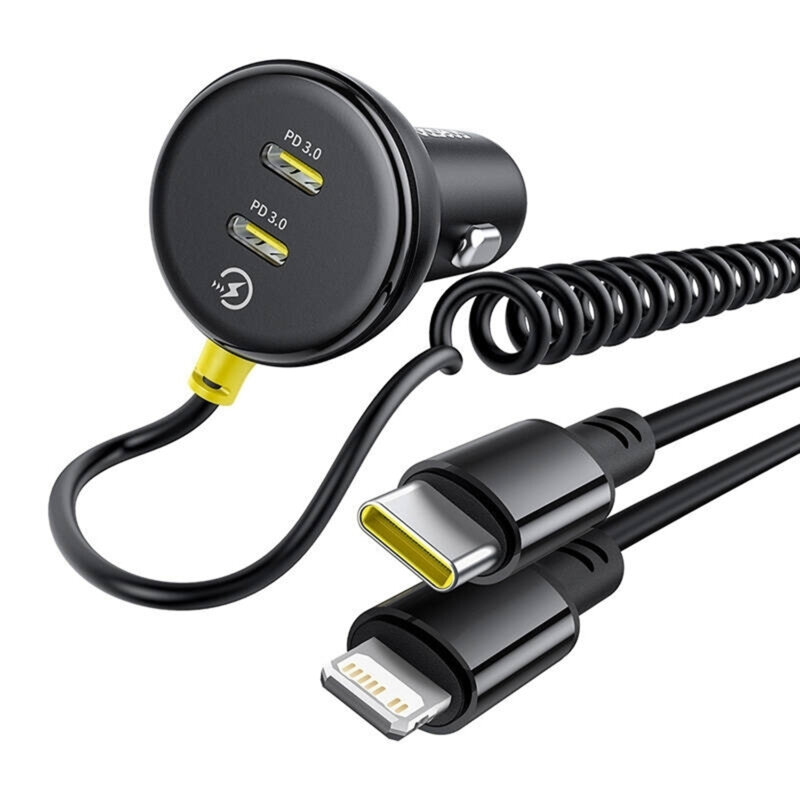 Incarcator auto + cablu 60W RGB Baseus, 1.4m, C00035902121-00