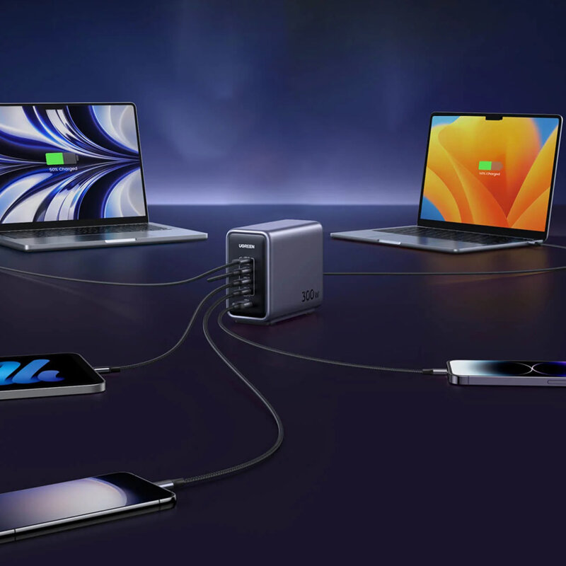 Incarcator retea GaN Super Fast Charge Ugreen, 300W, 2m, 90903B