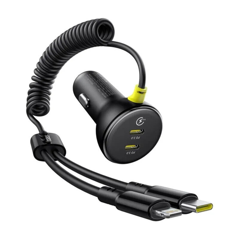 Incarcator auto + cablu 60W RGB Baseus, 1.4m, C00035902121-00